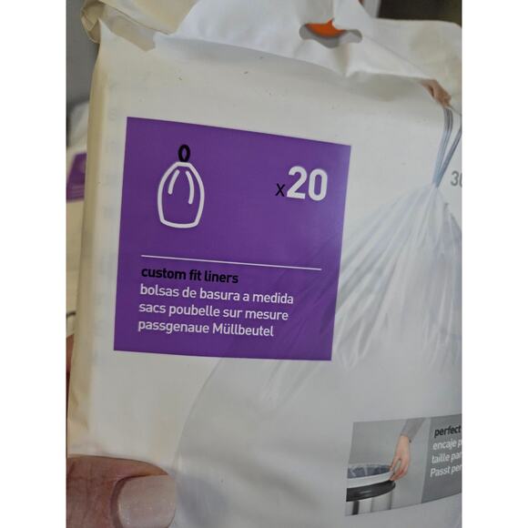 NEW Lot 36 Simplehuman Code H Genuine Custom Fit Liners Drawstring Trash Bags - Picture 3 of 4